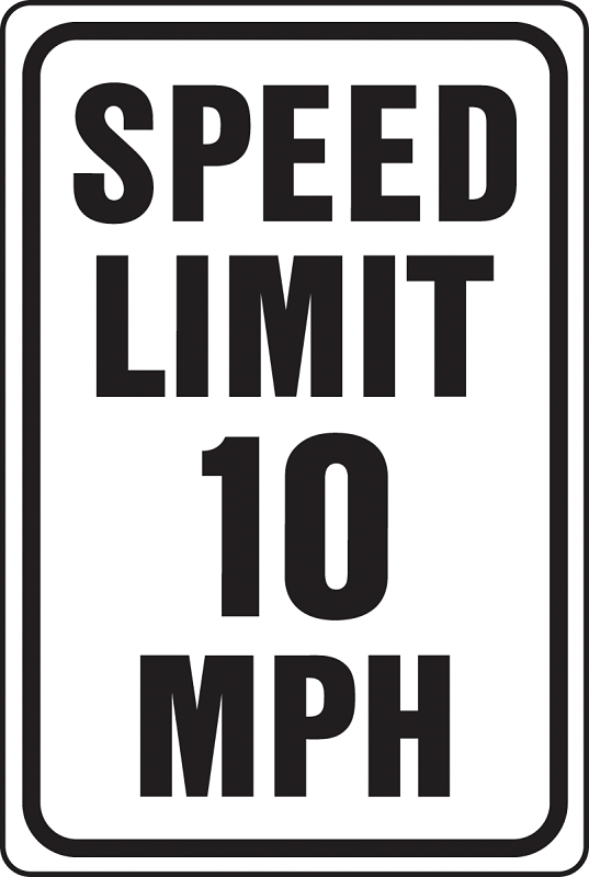 SIGN 10 MPH SPEEDLIMIT HWY ALU