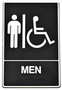 SIGN BRAILLE MEN HANDCAP 6X9IN
