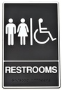 SIGN BRAILLE RESTROOM 6X9IN   