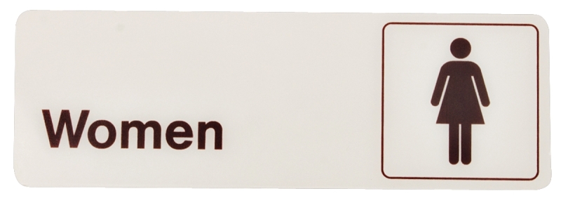 SIGN DECOR WOMEN 3X9IN PLASTIC