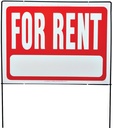 SIGN FOR RENT YARD SIGN W/FRME