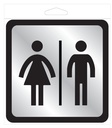 SIGN PLASTIC RESTROOMS 4INX4IN