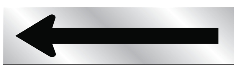 SIGN VINYL SLVR ARROW 2INX8IN 