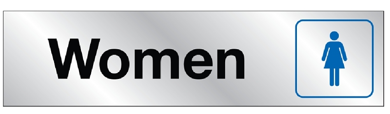 SIGN VINYL SLVR WOMEN 2INX8IN 