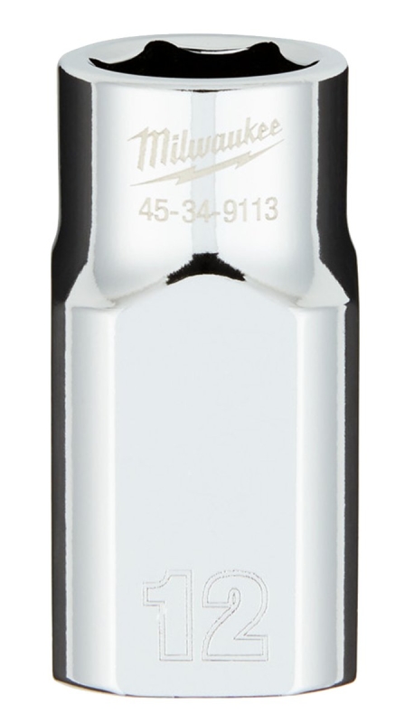 SOCKET 6-POINT CHRM 1/2INX12MM