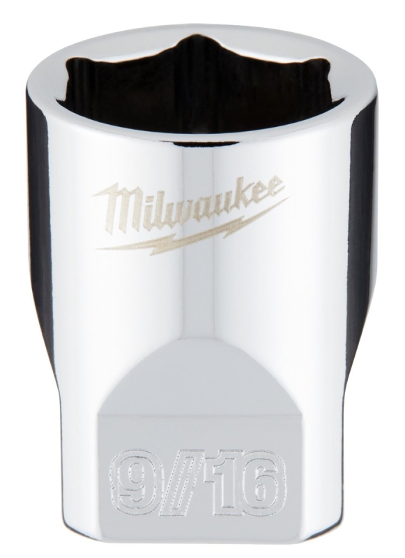 SOCKET 6-PT CHROME 1/4X9/16IN 