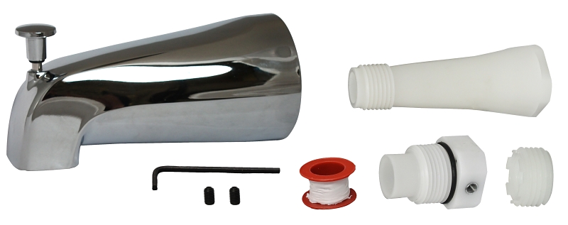 SPOUT TUB U/F W/DIVRTR CHROME 