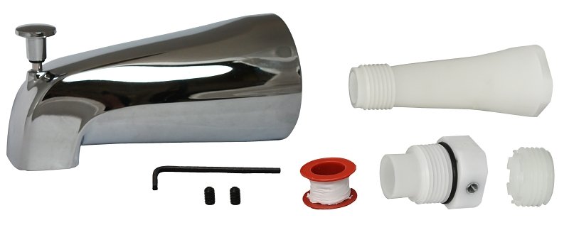 SPOUT TUB U/F W/DIVRTR CHROME 