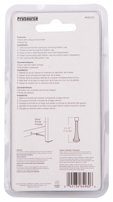 SPRING DOOR STOP HD ANT BRS   