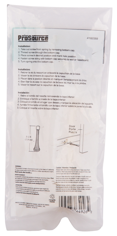 SPRING DOOR STOP HD POL BRS   