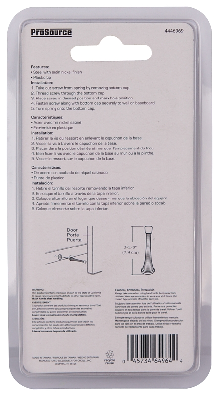 SPRING DOOR STOP HD SAT NIC   