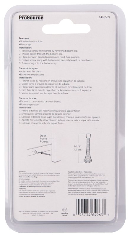 SPRING DOOR STOP HD WHITE     