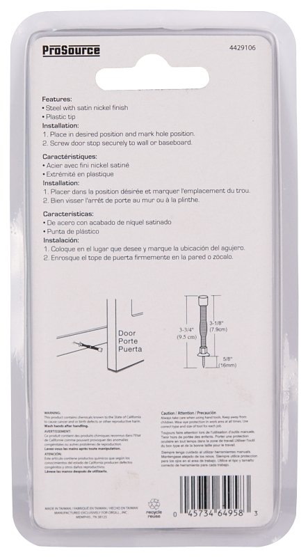 SPRING DOOR STOP SAT NIC      