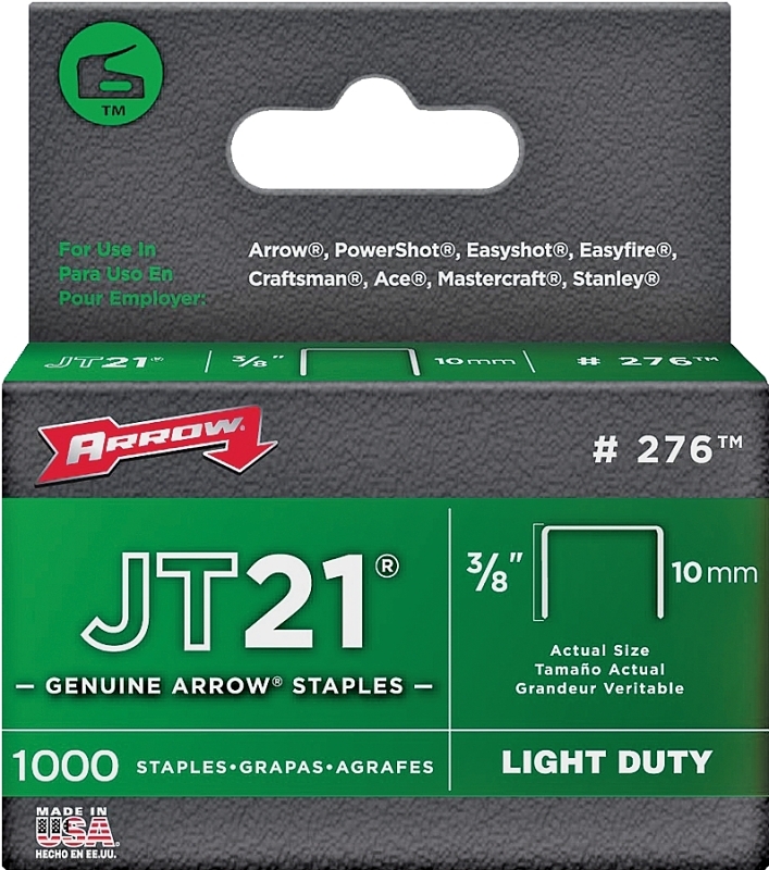 STAPLE FLAT JT21 BX1000 3/8IN 