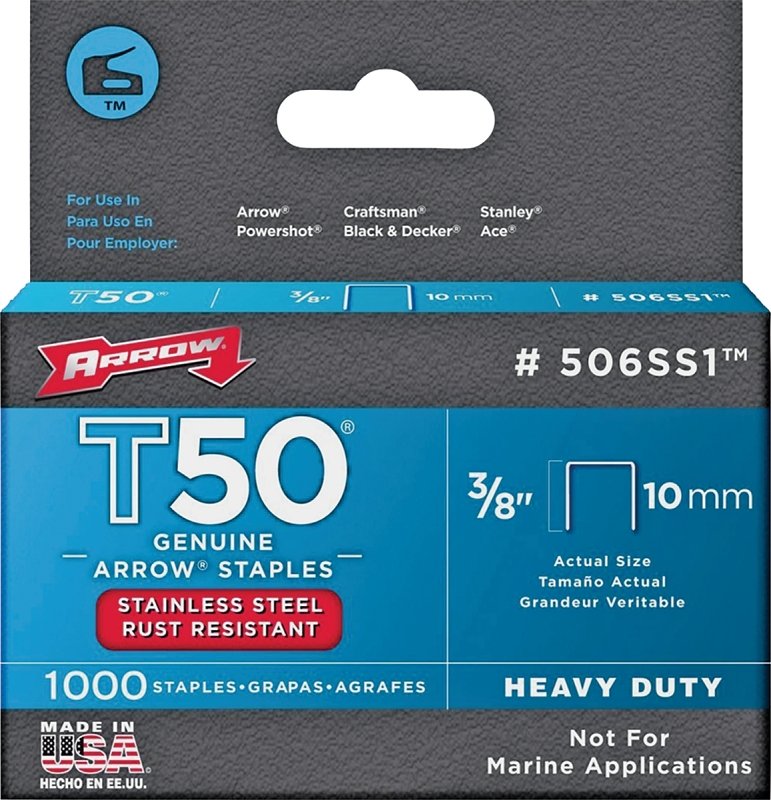 STAPLE FLT HD T50 BX1000 3/8IN