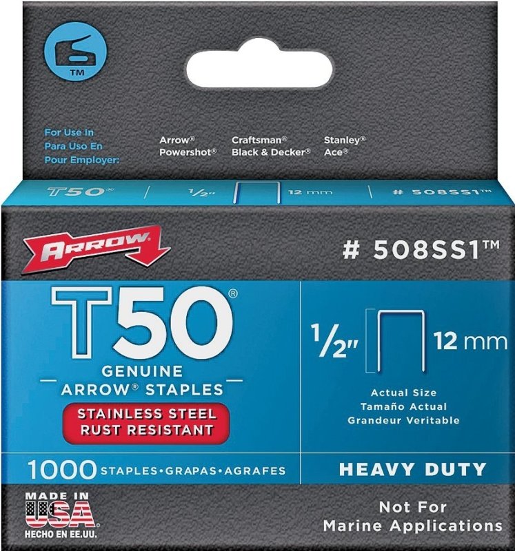 [1928522] STAPLE SS T50 1000PK 1/2IN    
