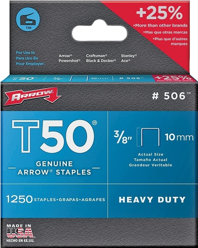 STAPLE T50 1250PK 3/8IN       