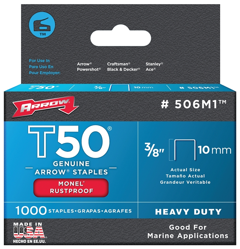 STAPLES T50 MONEL 3/8 1000PK  