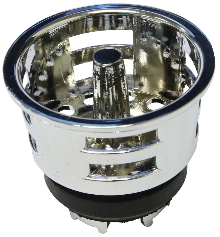 STRAINER BASKET SINK CHROME   