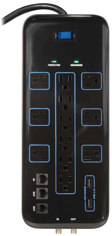 SURGE PROTECT 12OUT 4200J BLK 