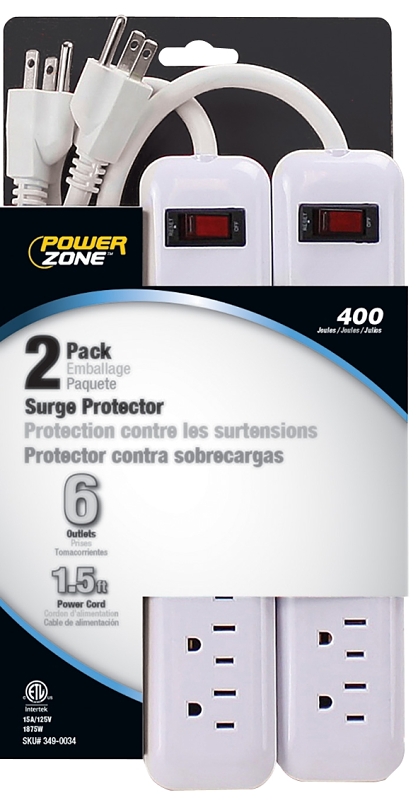 SURGE PROTECT 6-OUT 400J 1.5FT
