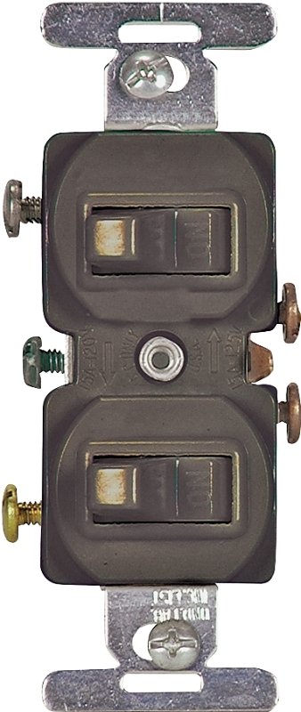 SWITCH 2TOGGLE 1P/1P GRD BROWN