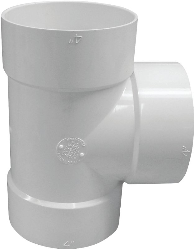 TEE BULL NOSE PVC HUB 4IN     