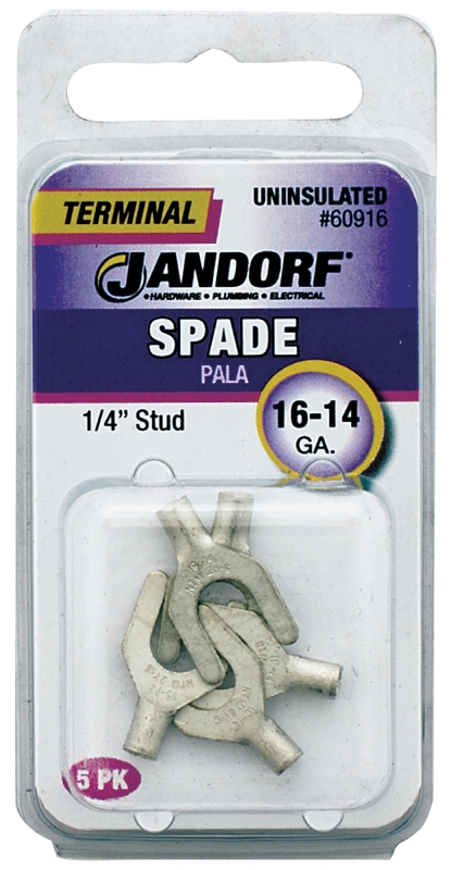 TERM SPADE 16-14 UNINS 1/4    