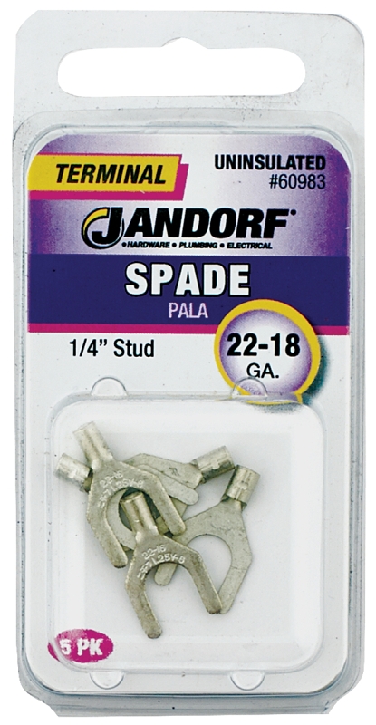 TERM SPADE 22-18 UNINS 1/4ST  