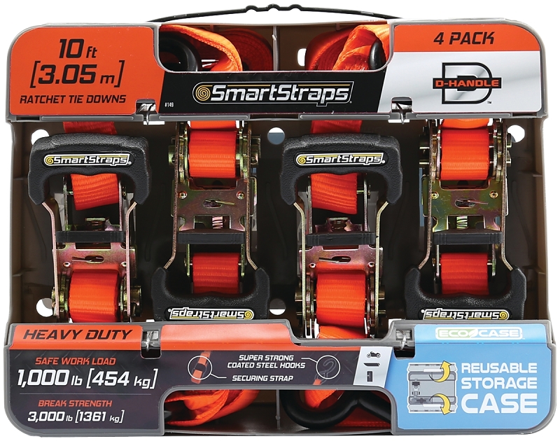 TIE DOWN 10FT 3000LB ORNG 4PK 