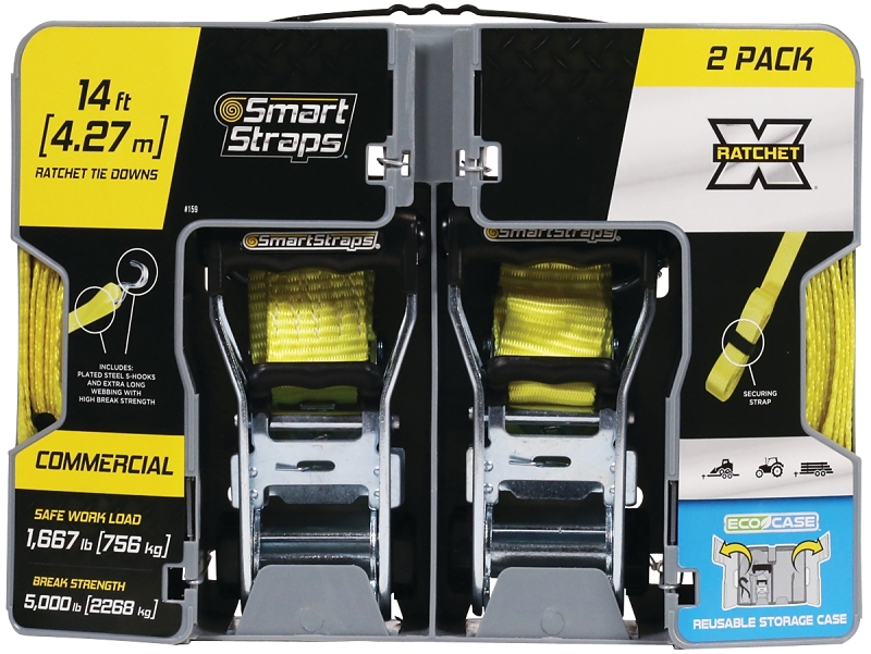 TIE DOWN 14FT 5000LB YELOW 2PK