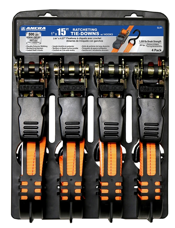 TIE DOWN RATCHET S HK 15FTX1IN