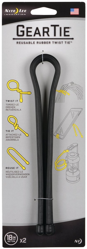 TIE TWIST RUBBER 18IN BLK 2PK 