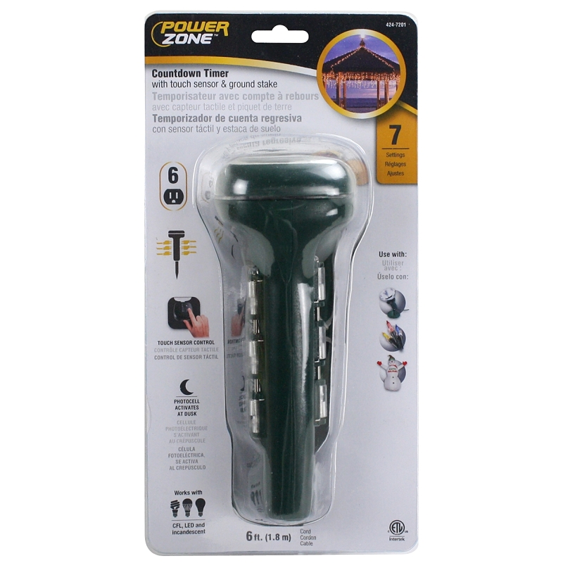 TIMER TOUCH 6 OUTLET STAKE GRN