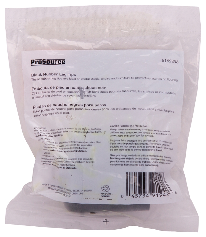 TIP FURNITURE LEG 1-1/4IN BLK 