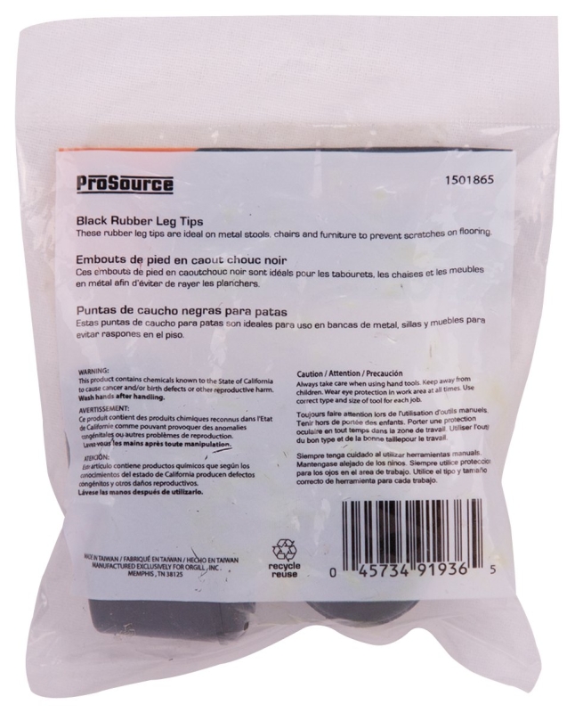 TIP FURNITURE LEG 1/2IN BLACK 