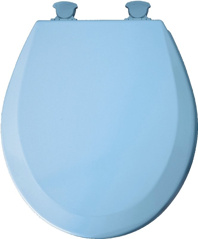TOILET SEAT RND WOOD SKY BLUE 