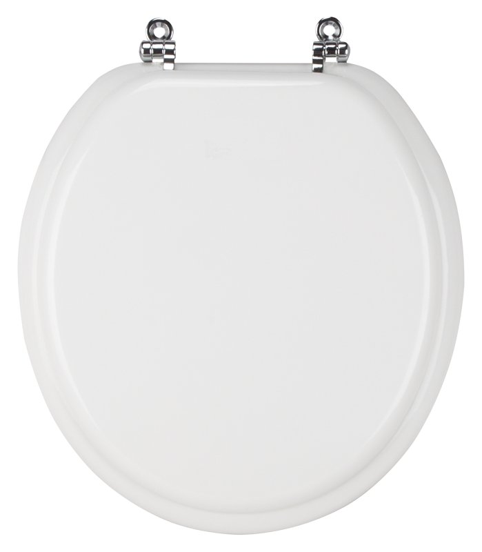 TOILET SEAT STD 17IN WHT/CHRM 