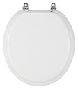 TOILET SEAT STD 17IN WHT/CHRM 