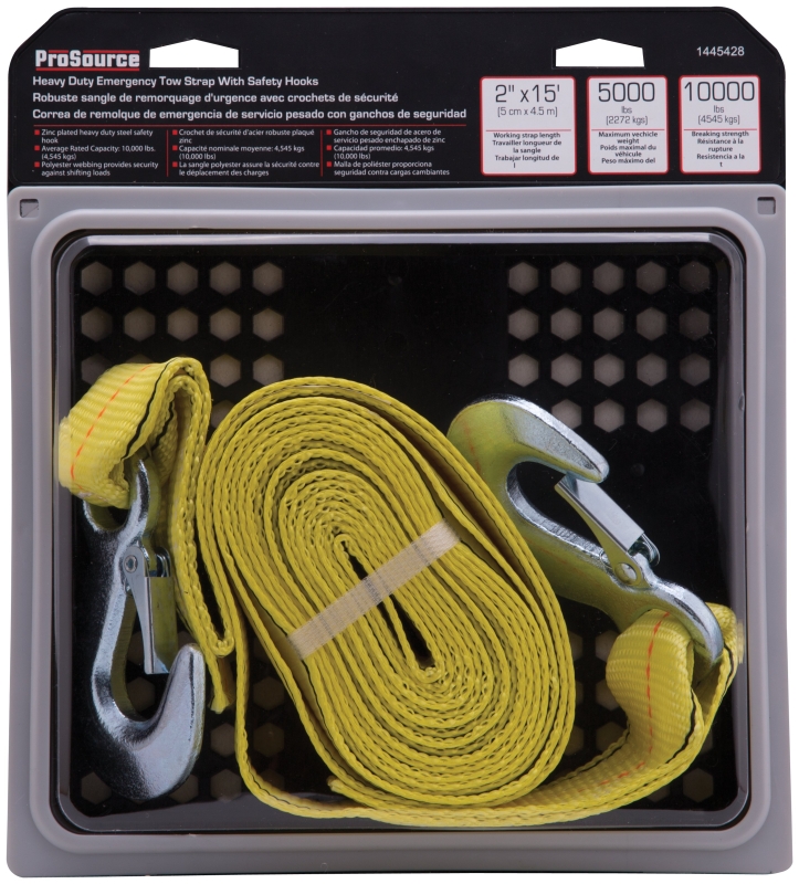 TOW STRAP HD W/HOOK 2INX15FT  