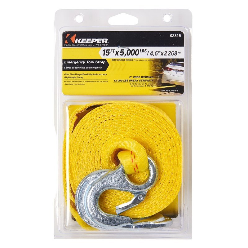 TOW STRAP W/HOOKS 15FT        