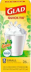 TRASH BAG QCK-TIE ORIG WHT 4GA