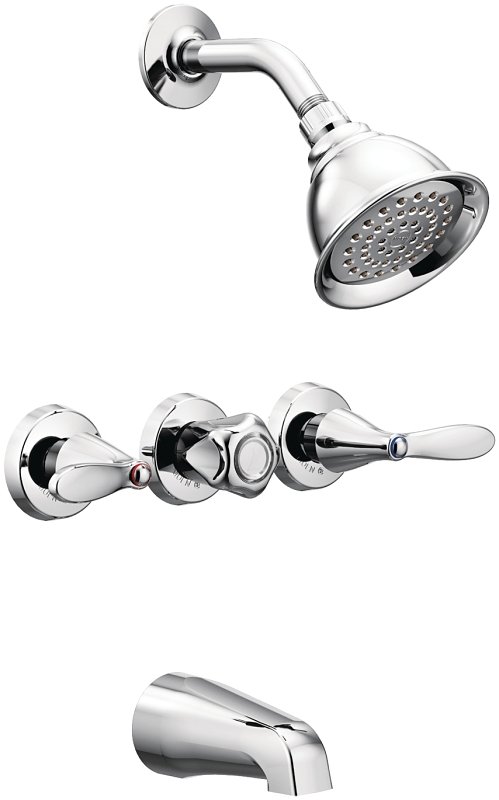 TUB-SHOWER FAUCET 3-HNDL CHRM 