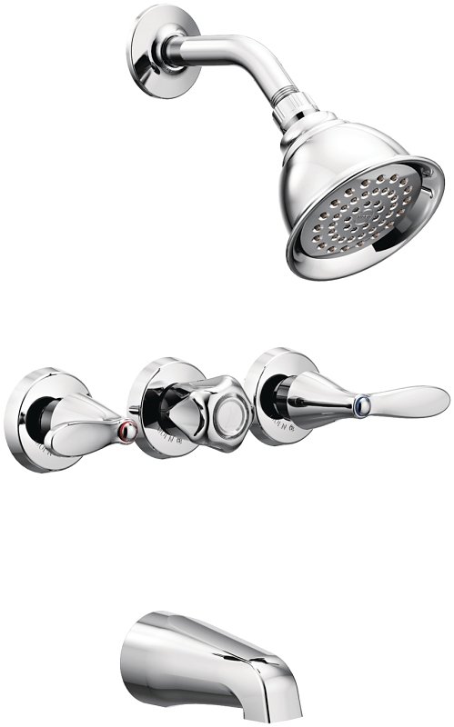 TUB-SHOWER FAUCET 3-HNDL CHRM 