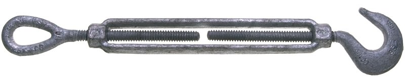 TURNBUCKLE HOOK/EYE 3/8X6 GALV