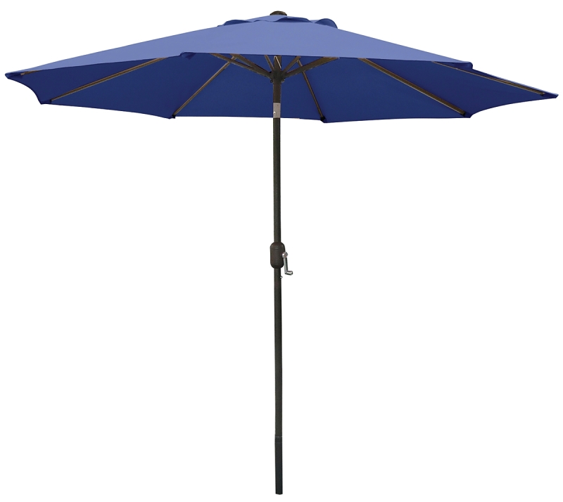 UMBRELLA MRKT CRNK STL BLU 9FT