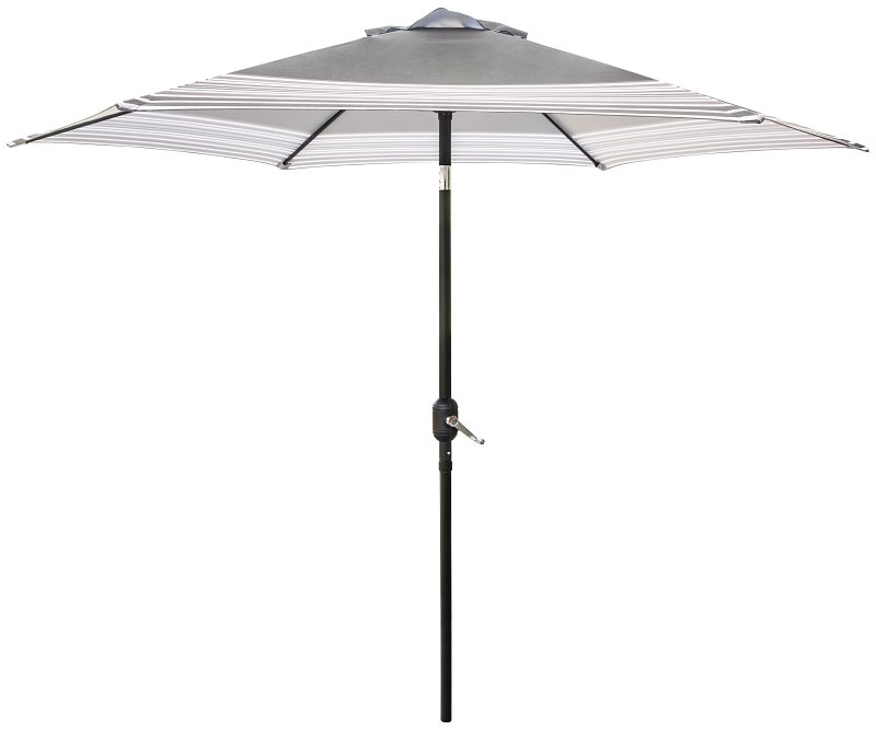 [5925359] UMBRELLA SOL&STRPD BLK&TAN 9FT