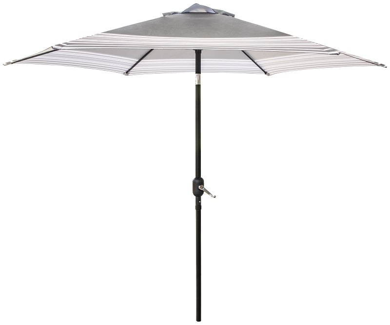 UMBRELLA SOL&STRPD BLK&TAN 9FT
