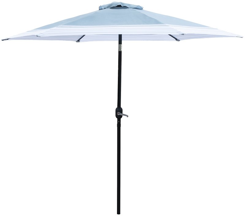 UMBRELLA SOL&STRPD BLU&WHT 9FT