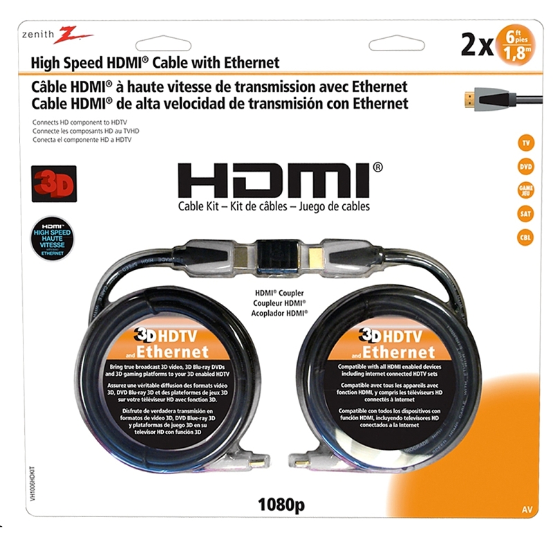 V HDMI CBL 2 6FT HS KIT W/EXT 